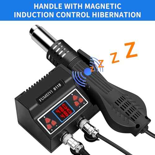 8118 Soldering Station Kit: Includes an 8118 hot air gun, 2 rolls of solder wires, 5 soldering tips, a simple stand, a desoldering pump, and a pair of curved tweezers