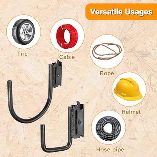 E Track Hooks 10 Pcs Heavy Duty Steel E Track J Hook with Spring Fitting for E or X Rail 2" 4" Trailer Hooks for Cords,Cables E Track Accessories for Enclosed Trailers,Trucks,Garage,Cargo Van (Black)