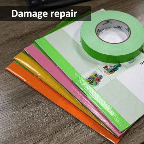 BOMEI PACK Green Duct Tape 1inch, Heavy Duty Strong Waterproof Industrial Color Duct Tape 9.0mil x 60yds for Packing and Repairing