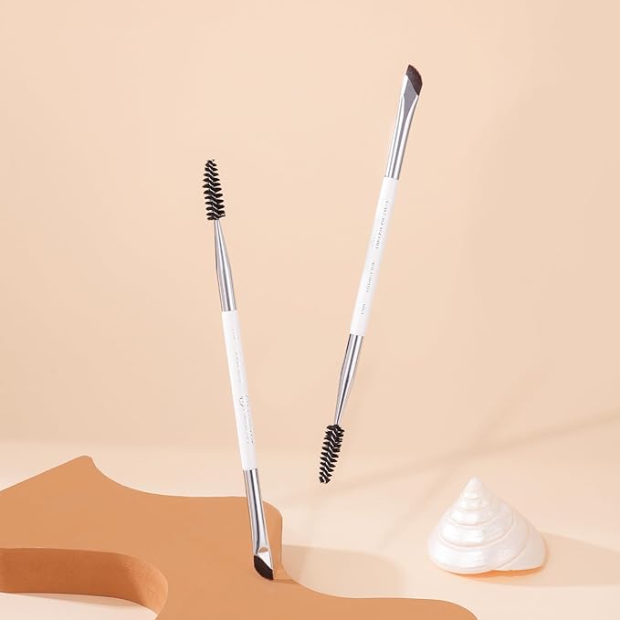 Dual Eyeliner Brush Brow Brush, Precision Eye Makeup Applicator For Powder/Liquid/Cream Formula, Ultra-thin Eyeliner Brush Synthetic Bristles (198 Dual-Line)