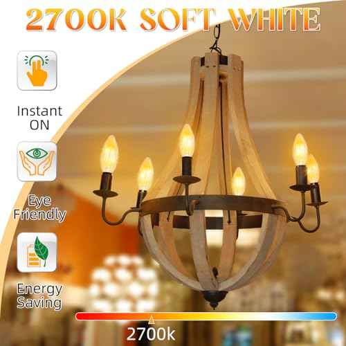 Candelabra Light Bulbs 40 watt Equivalent, E12 LED Bulb Non-Dimmable Chandelier Light Bulb, B10 LED Candle Bulb 2700K Soft White, 90+CRI, 400LM, Cear Glass, 24 Pack