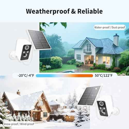 Security Camera Wireless Outdoor,Wireless Solar Outdoor Camera, Night Vision,PIR Motion Detection,Weatherproof,No Wiring Needed,Compatible with 2.4GHz WiFi,Compatible with Alexa