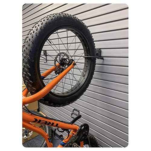 HandiWall Fat Tire Bike Hook with Locking Bracket for Bicycle Storage on Garage Slatwall Panels