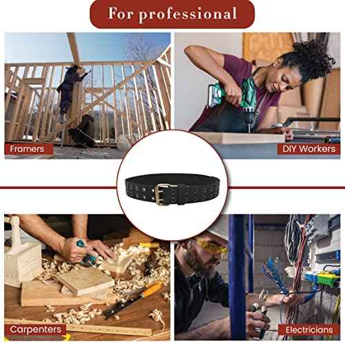 Style n Craft 2" Wide Heavy-Duty Poly Webbing Work Belt, Durable and Rugged Belt with Double-Prong Metal Roller Buckle, Black (95012)
