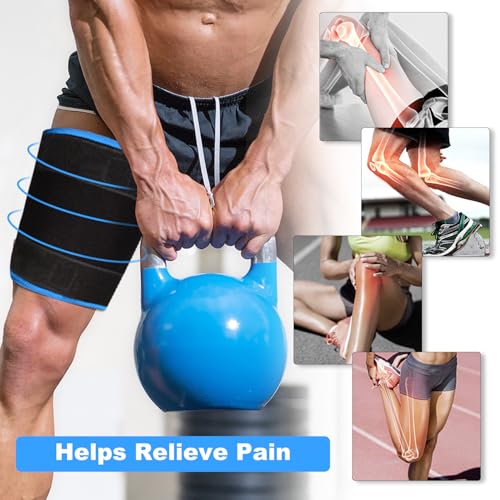 supregear Adjustable Thigh Brace - Hamstring Quad Wrap - Compression Sleeve Support for Pulled Groin Muscle, Sprains, Quadricep, Tendinitis, Sciatica Pain and Sports Recovery - Men, Women