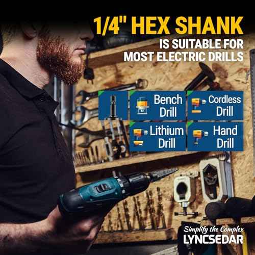 6 in 1 Copper Swaging Tool HVAC, Black Pipe Expander with Drill Bit Holder & Carabiner, Swage Tool HVAC for 1/4, 3/8, 1/2, 5/8, 3/4, 7/8 Tube, Swedge Tools for AC Swagging Repair