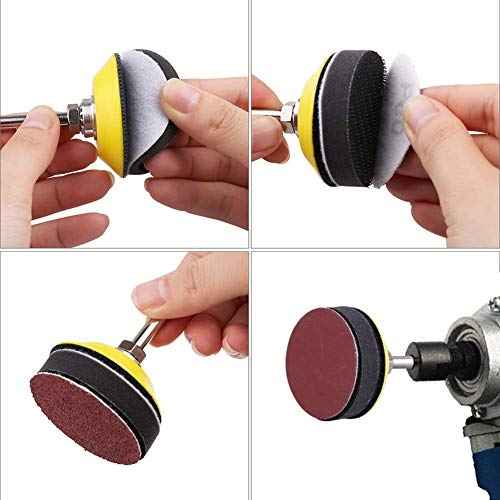 200 Pieces 2 Inch Sanding Discs, 80-3000 Grit Sandpaper with 1/4" Shank Backing Plate and Soft Foam Buffering Pad, for Drill Grinder Tool, Hook and Loop Sand Paper Assortment Pack