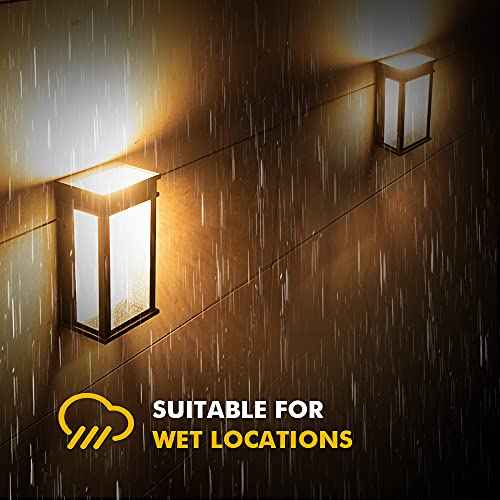 LUTEC 2 Packs 1000 Lumen 3000K LED Wall Light with Seeded Glass, Dusk to Dawn Modren Porch Light, Indoor Outdoor Sconce Wall Lighting