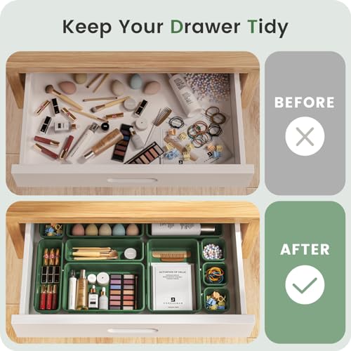 A-LuGei ¡¼?????????? & 5 Size¡½ Tool Box Organizer Tray Divider Set,¡¼Army Green¡½ Desk Drawer Organizer,Garage Organization and Storage Toolbox Accessories Rolling Tool Chest Cart WorkBench Small Part