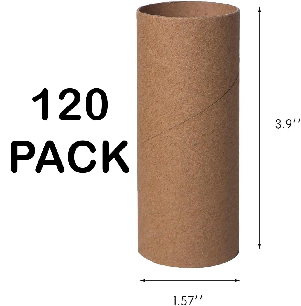 120 Pack Thick Cardboard Tubes For Crafts - Craft Rolls - Round Cardboard Tubes - Craft Tubes - Toilet Paper Rolls Crafts - Paper Tube For Crafts - Craft Round Tubes 1.57 x 3.9 Inches - Brown
