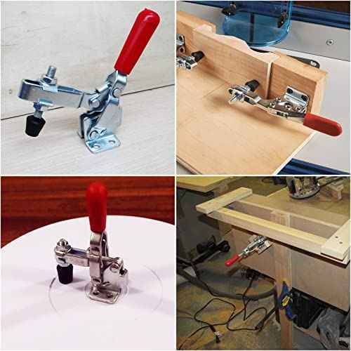 12 Pack Toggle Clamp, Adjustable Hold Down Clamps for Woodworking 200lb Holding Capacity 102-B Style Vertical Quick Release Toggle Clamps for Smokers, Doors, Cabinets, Tool Boxes