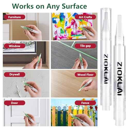 Touch Up Paint Pen 8PCS Set 4 Paint Touch Up Pens Fillable with Pointed, Round & Flat Tips Brushes Ideal for Wall Repair Window Wood Furniture Cabinet