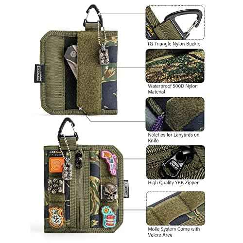 TACTICAL GEEK Storage A2 M EDC Pouch Organizer, Nylon Coin Purse, Multi-Purpose Storage Pocket, Multitools Small Pocket Organizer for Men, Compact Gadget Pouch for Daily Carry Camouflage