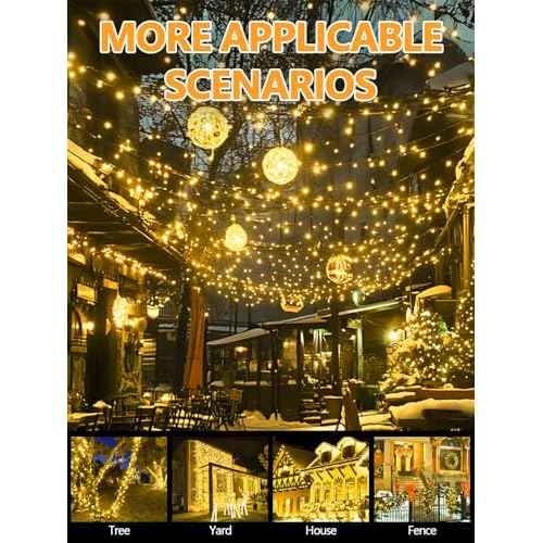 6 Pack Solar Christmas Lights Outdoor Waterproof, 600 LED 198 FT Solar Powered String Lights Outdoor with Green Wire 8 Lighting Modes, Mini LED Xmas Tree Light for Fence Party Decorations, Warm White
