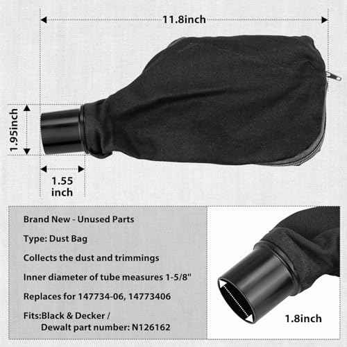 Replacement Dust Bag for DeWalt Miter Saw Replaces for 147734-06 14773406 Fits for DE7088 DW682K DW703 DW705 DW708 EZ7088 DW017 DW712 D27111