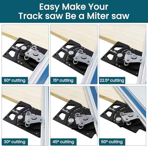 Adjustable Angle Track Saw Square with -60¡Æ to 60¡Æ Quick Positive Angle Stop,Guide Rail,Protractor,90 Degree Right Rail Guide Compatible with Festool and Makita