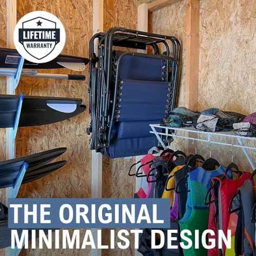 StoreYourBoard Chair Storage Rack Single ? Heavy Duty Folding Chair Rack for Garage Organization, Holds 50 lbs, Chair Hangers for Folding, Patio, Beach & Camping Chairs