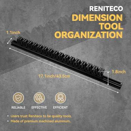 Magnetic Screwdriver Organizer, Aluminum Alloy Rail Tool Holder, Fits Up to 16 Screwdrivers (Black)