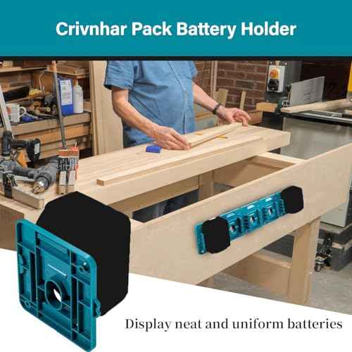 Battery Holder Work for Makita 18V Battery Mounts Dock Hanger Compatible for BL1860 BL1850 BL1840 BL1830, 5 Pack(w/10 Screws)