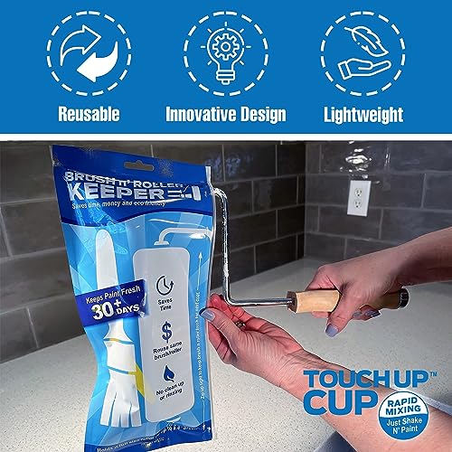 Touch Up Cup Brush & Roller Keeper, Paint Roller Cover Wet Brush Storage Bag, Pack of 6, As Seen On Shark Tank Products