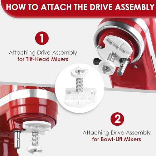 Ice Cream Maker Attachment for KitchenAid Mixers, Fits KitchenAid 4.5/5QT & 6QT Stand Mixers, Frozen Ice Cream & Sorbet Gelato Maker for KitchenAid, 2 Quart, White(Machine/Mixer Not Included)