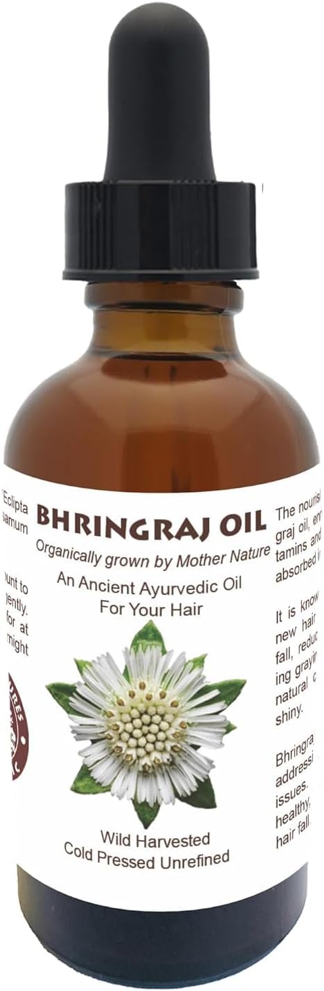 Best Natures Bhringraj Oil, Indian Eclipta Alba Oil, Pure and Natural, Cleans scalp, Improve overall appearance of hair. Goodbye Dandruff, For Graying, Hello Luminously shiny hair / 2 fl oz