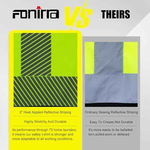 FONIRRA Safety Reflective High Visibility Long Sleeve T Shirts with Hood for Men Construction Work ANSI Class 3