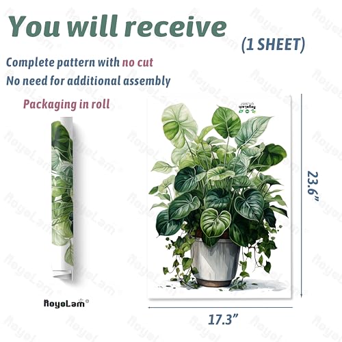 Plant Wall Stickers for Living Room Green Tropical Leaves Monstera Deliciosa Wall Decal Stickers Peel and Stick Wall Art Home Decor Wall Stickers for Bedroom Bathroom Classroom