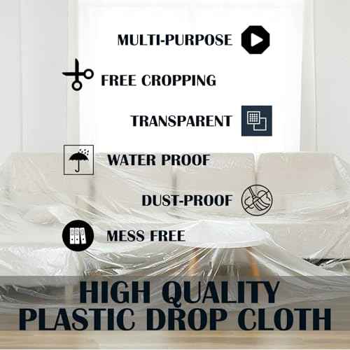 Painters Plastic Drop Cloth£¬1mil 9x12ft Plastic Tarp Waterproof Dustproof£¬Painting for Couch Cover and Furniture Cover, Painters Plastic, dust Cover 2 Package.