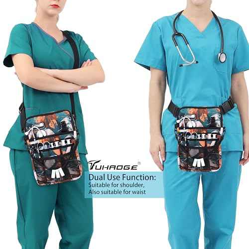 Tuhaoge Nurse Fanny Pack with Tape Holder, Nurse Pocket Organizer for Medical Professionals£¬12 Pockets Nurse Waist Bag£¨THHS-KB-YellowShuYe£©