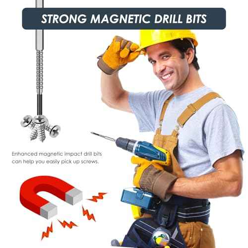 18 Pcs Magnetic Screwdriver Drill Bit Set, Impact-Resistant and Anti Slip Bits, Carbon Steel Impact Driver Screwdriver Bit for Screws Electric Drill (25/50/65/70/75/90/100/120/150mm)