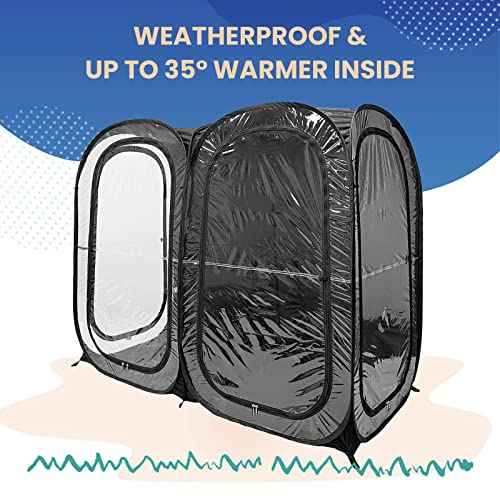 WeatherPod¢ç The Original Shark Tank Side-by-Side¢â 2-4 Person Pop-Up Pod - Stay Warm, Dry, and Out of The Sun - Weather Pod for Sports, Rain, or Wind - Simple to Set Up and Tear Down