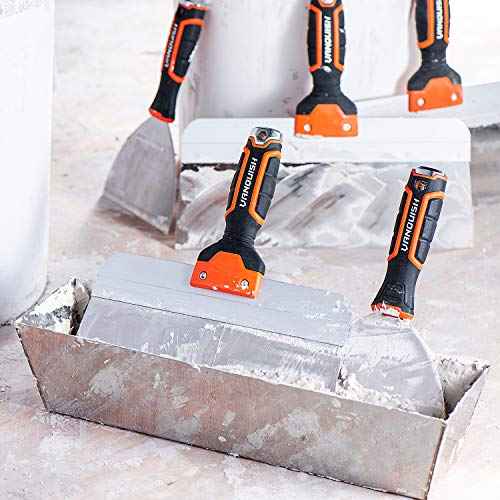 VANQUISH Stainless Steel Putty Knife 1 Inch Scraper with Soft Grip Handle and Metal Hammer End (3560)