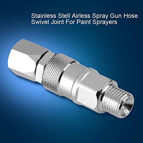 Sprayer Joint, 1/4-Inch 360 Degrees Rotate Stainless Steel Airless High Pressure Spray Gun Hose Swivel Joint Connector Accessories for Paint Sprayers & Hose