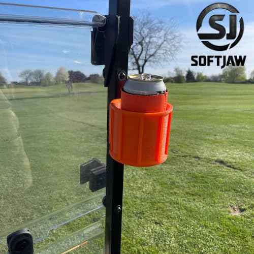 SoftJaw Slim Magnetic Cupholder | Heavy-Duty Rubber Tool Holder for Water Bottles & Cans | Scratch-Resistant & Durable for Trucks, Equipment, Worksites, Tailgating & More | Made in USA (Black, Slim)
