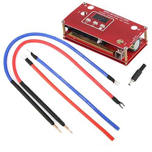 Mini Spot Welder Machine, Portable Battery Powered with LCD Display, 0.1-0.15mm Capacity, Includes Soldering Pens and Power Lines for Battery Repair