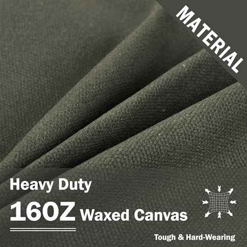 Canvas Tool Roll, Heavy Duty 16oz Waxed Canvas Wrench Roll - with Regular Tool Slots + 2 Zippered Pockets - Army Green, Portable Roll Up Wrench Organizer for Craftsman Contractor Repairman Gardener