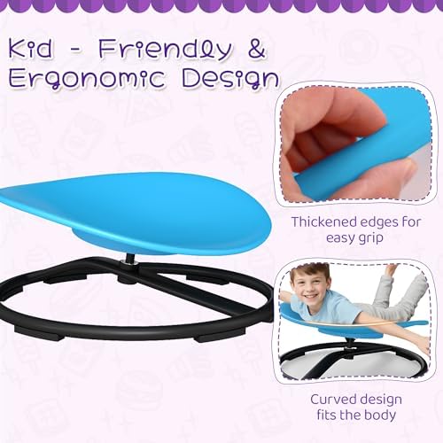 Sensory Spinning Chair for Autistic Kids, Sensory Chair for ADHD Teens, 360 Rotation, Heavy Duty 220 Lb. Capacity, Blue