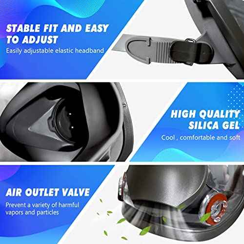 2 Set 6800 Full Face Gas Mask - Anti-fog, Dust-proof Respirator with 2097 & 6001CN Filters Protection for Painting, Chemicals, Polishing, Welding
