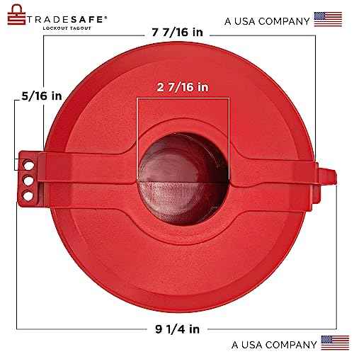 TRADESAFE Gate Valve Lockout - Lockout Tagout Valve for 5 inch to 6-1/2 inch Diameter Handles, OSHA Compliant Gas Lock, Impact Resistant Propane Tank Lock