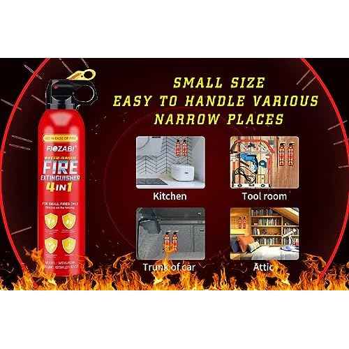 Portable Fire Spray With Bracket Portable Aerosol Extinguisher for ALL FIRES inc. Li-ion Battery Fires-Emergency Equipment for Home, Kitchen, Fireplace, Grill, Car, Caravan 620ML(4 pack)