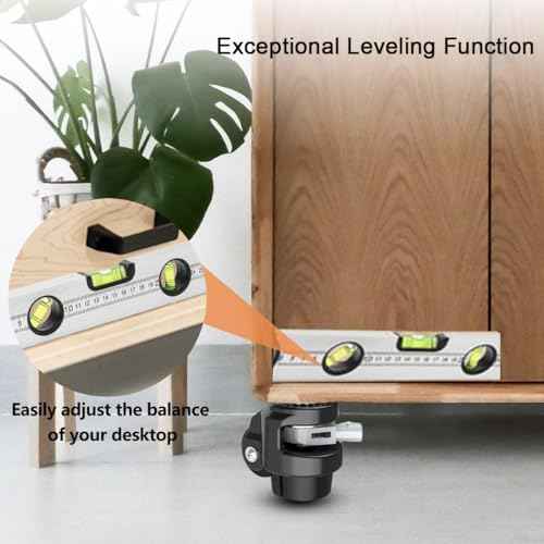 Leveling Stem Casters, Heavy Duty with Upgraded Handle Design, 360 Degree Swivel Caster Wheels, Adjustable Casters with Feet for Workbench 2200 LBS Capacity