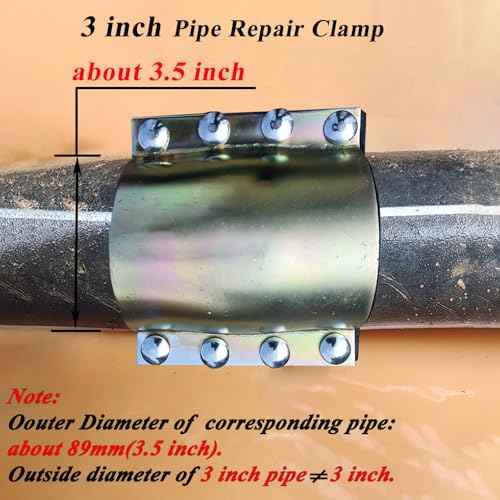 Water Pipe Repair Clamp for 3 inch Pipe(OD of The Applicable Pipe is 3.5 inch),Leak Sealer for Pipes and Plumbing,Suitable for PE/PPR Pipes,Steel Pipes,Iron Pipes