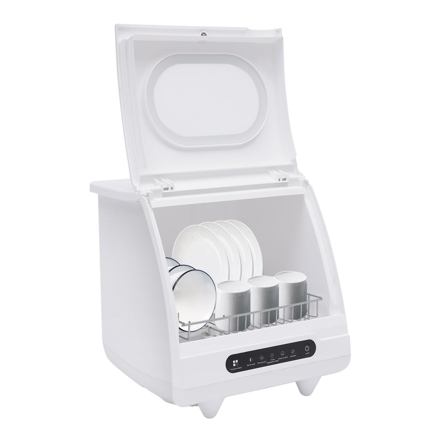 Countertop Dishwasher 1200W Portable Dishwashers 5 Washing Programs Mini Dishwasher for Small Apartments, White