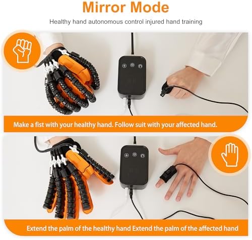 Stroke Hand Rehabilitation Robot Gloves, Strokes Therapy Equipment for Adults, Fingers Strength Training Device for Hemiplegia, Robotic Glove Rehab Stroke Patients (Left L)