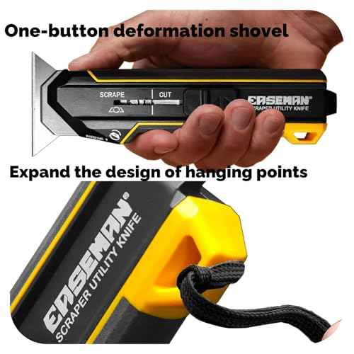 3-in-1 Utility Knife and Scraper with Built-In Blade Storage, Scraper Utility Knife with 5pcs Replacement Blades £¬Cutting Scraping Tool (5pcs blades)