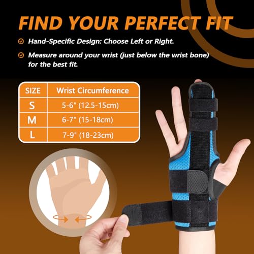 2 Finger Splint for Trigger Finger, Broken Fingers, Knuckle Sprains - Double Finger Support for Index, Middle, Ring Finger, Unisex Sizes, Right Hand, M