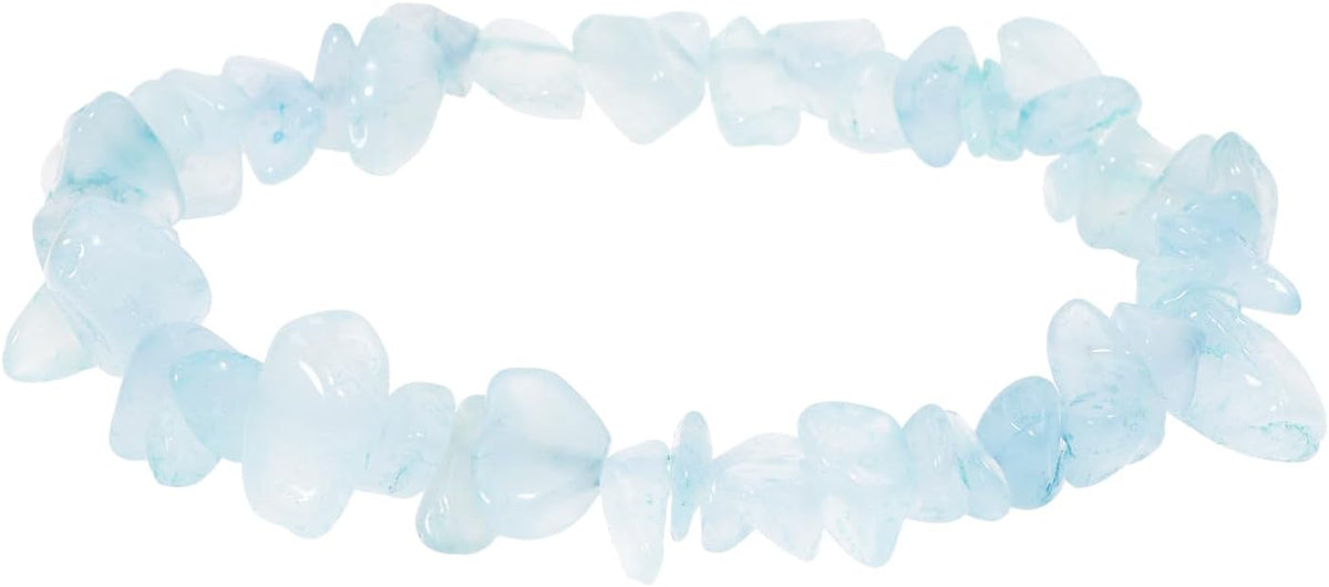 Natural Chip Stone Bracelet 1Pcs Summer Beach Irregular Crystal Gemstone Gravel Beads Stretch Bracelet for Women Men Daily Wear