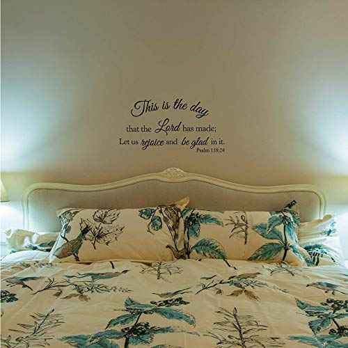 This is The Day That The Lord has Made Let us Rejoice and be Glad in it Psalm 118:24 - Carved Pure Vinyl Wall Decal Bible Verse Christian Quotes Room Art Letters D?coration