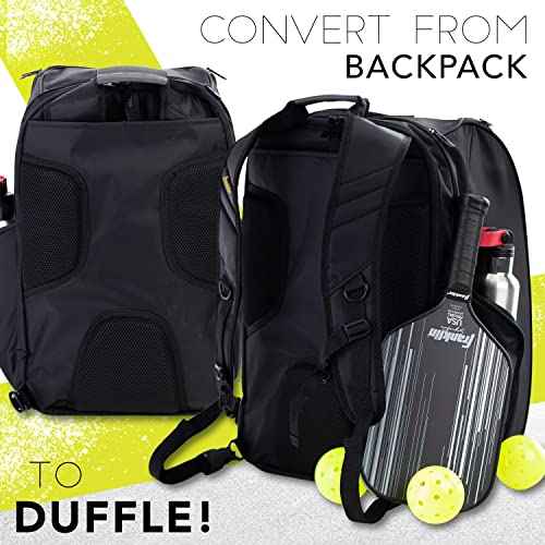 Franklin Sports Pickleball Bags - Sling Bag - Duffle Bag - Backpack for Paddles, Pickleballs + Accessories - Elite Nylon Fabric - Pickleball Equipment Bag for Men + Women - Black